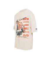 New Era Men's Cream San Francisco Giants Cooperstown Collection Oversized Throwback Distressed T-Shirt