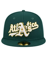 New Era Men's Green Athletics Overlap 59FIFTY Hat