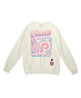 Mitchell & Ness Men's Cream Philadelphia Phillies Sidewalk Sketch Pullover Sweatshirt