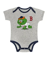 Outerstuff Baby Boys and Girls Gray/White Boston Red Sox Play Ball Bodysuit, Set of 2