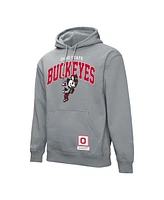 Mitchell & Ness Men's Heather Gray Ohio State Buckeyes Classic Arch Pullover Hoodie
