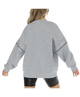 Gameday Couture Women's Heather Gray Wisconsin Badgers Competitive Edge Oversized Fleece Pullover Sweatshirt