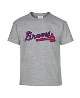 Soft as a Grape Big Boys and Girls Navy/Gray Atlanta Braves T-Shirt, Set of 2