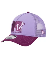 New Era Men's Purple Mtv Tonal 9FORTY Adjustable Trucker Hat
