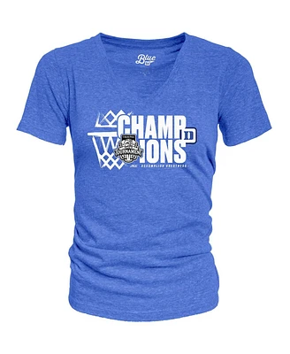 Blue 84 Women's Royal Duke Blue Devils 2025 Acc Men's Basketball Conference Tournament Champions Tri-Blend V-Neck T-Shirt