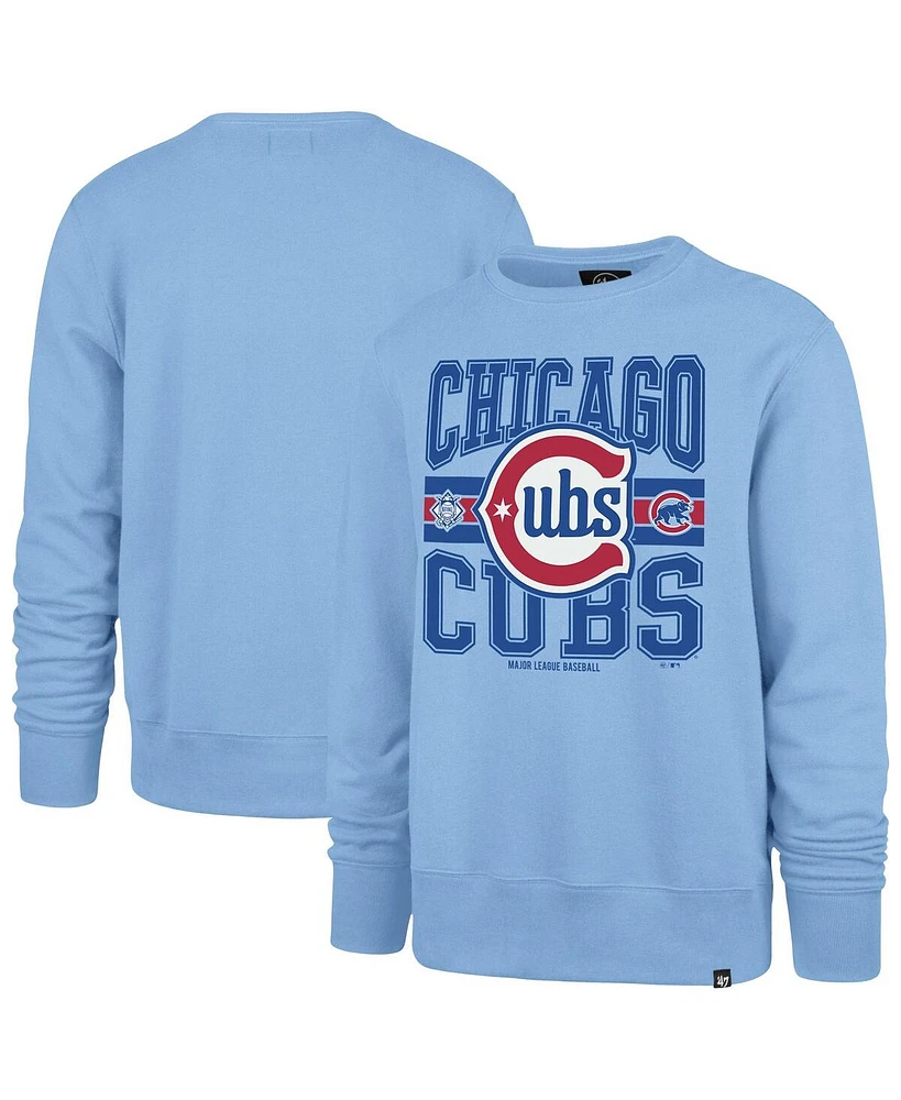 '47 Brand Men's Light Blue Chicago Cubs Letters Headline Pullover Sweatshirt