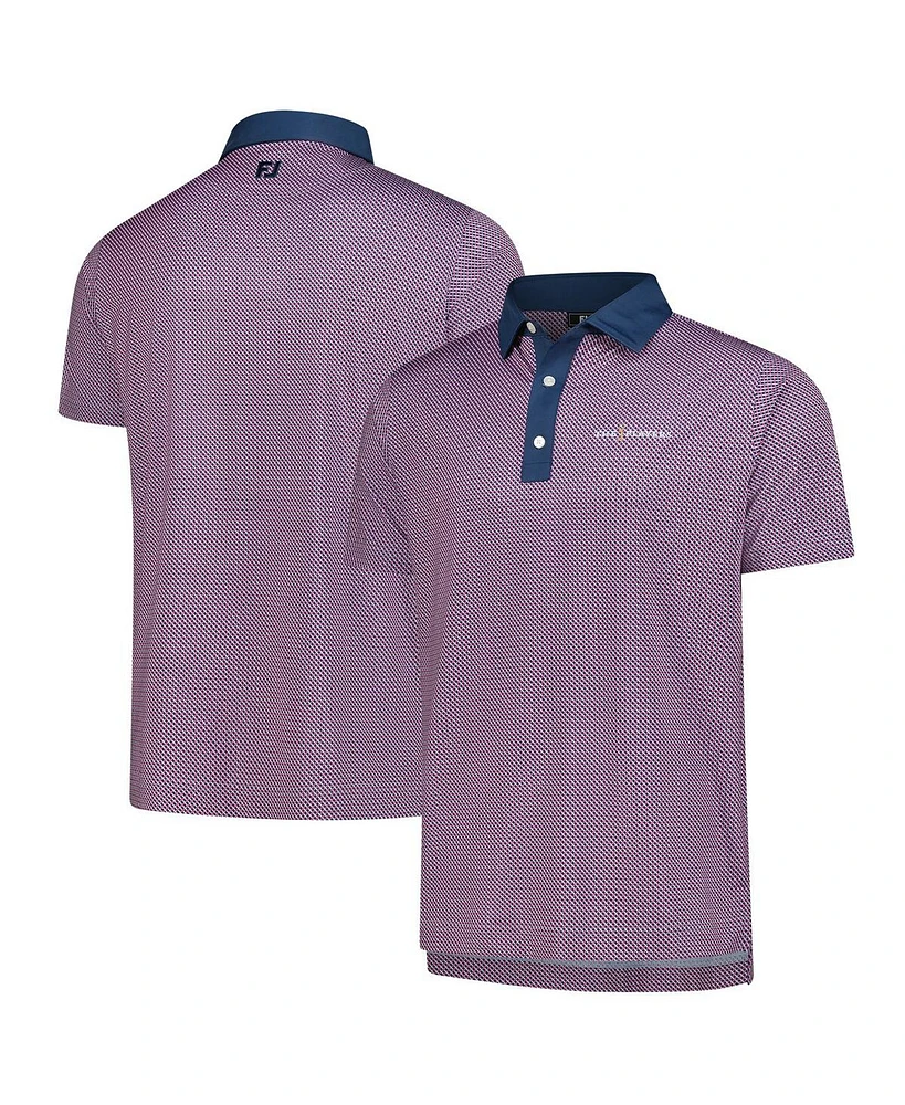 FootJoy Men's Navy The Players ProDry Lattice Print Lisle Polo Shirt