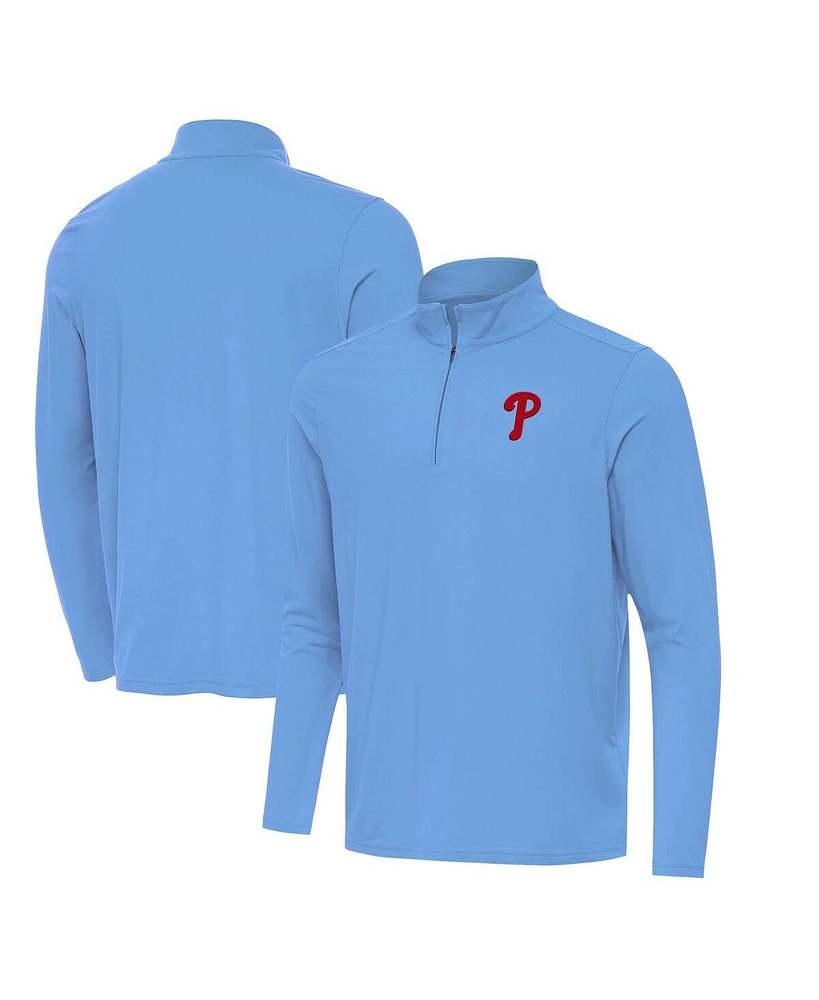 Antigua Men's Powder Blue Philadelphia Phillies Intent Quarter-Zip Top
