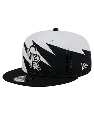 New Era Men's Black/White Colorado Rockies Jagged 9FIFTY Snapback Hat