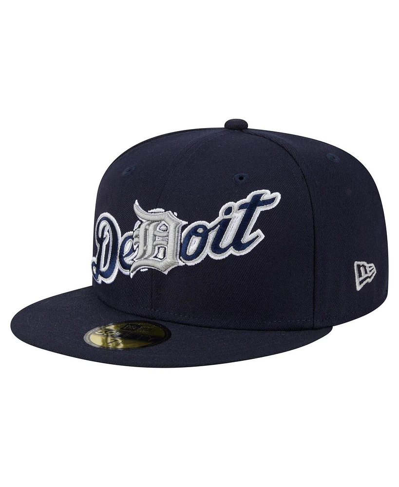 New Era Men's Navy Detroit Tigers Overlap 59FIFTY Hat