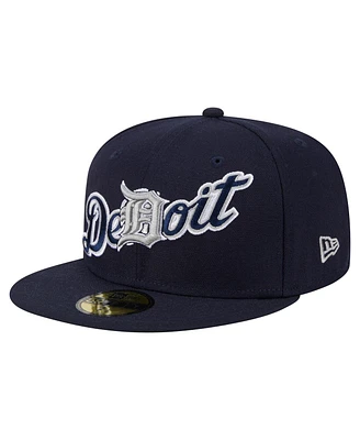 New Era Men's Navy Detroit Tigers Overlap 59FIFTY Hat