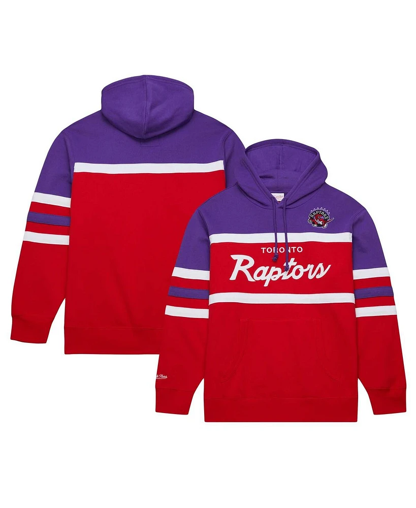 Mitchell & Ness Men's Red/Purple Toronto Raptors Head Coach Pullover Hoodie