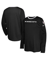 Nike Big Boys and Girls Black Minnesota Timberwolves 2024/25 City Edition Pregame Performance Long Sleeve Shooting T-Shirt