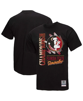 Mitchell & Ness Men's Black Florida State Seminoles Retro Brush Mineral Wash T-Shirt