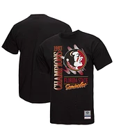 Mitchell & Ness Men's Black Florida State Seminoles Retro Brush Mineral Wash T-Shirt