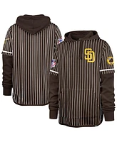 '47 Brand Men's Brown San Diego Padres Pinstripe Double Header Pullover Hoodie