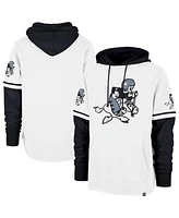 '47 Brand Men's White/Black Dallas Cowboys Throwback Shortstop Pullover Hoodie