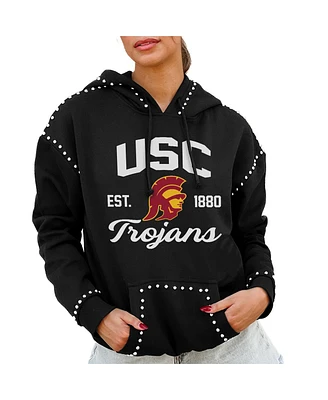 Gameday Couture Women's Black Usc Trojans Studded Pullover Hoodie