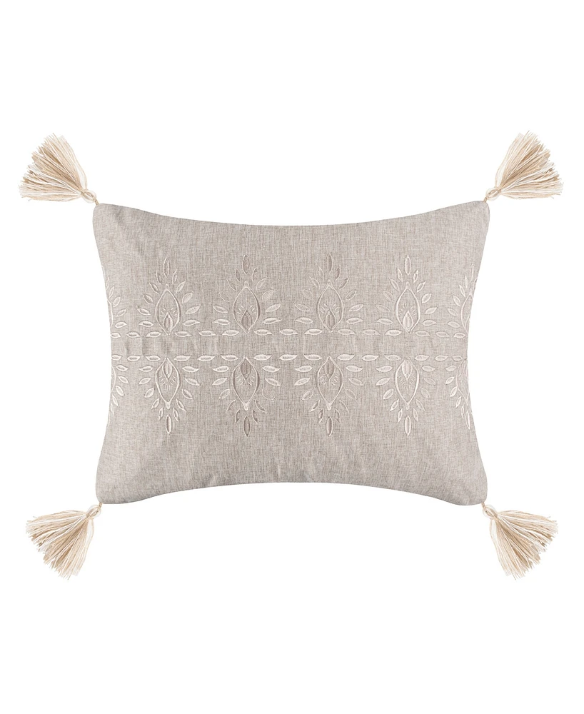 Levtex Kamira Embroidered Tassel Decorative Pillow, 18" x 14"