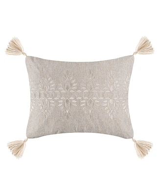 Levtex Kamira Embroidered Tassel Decorative Pillow, 18" x 14"