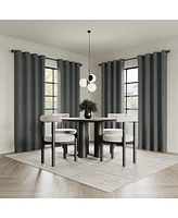 Sarasi Contrast Tweed Magnetic Closure 100% Blackout Grommet Curtain Panel