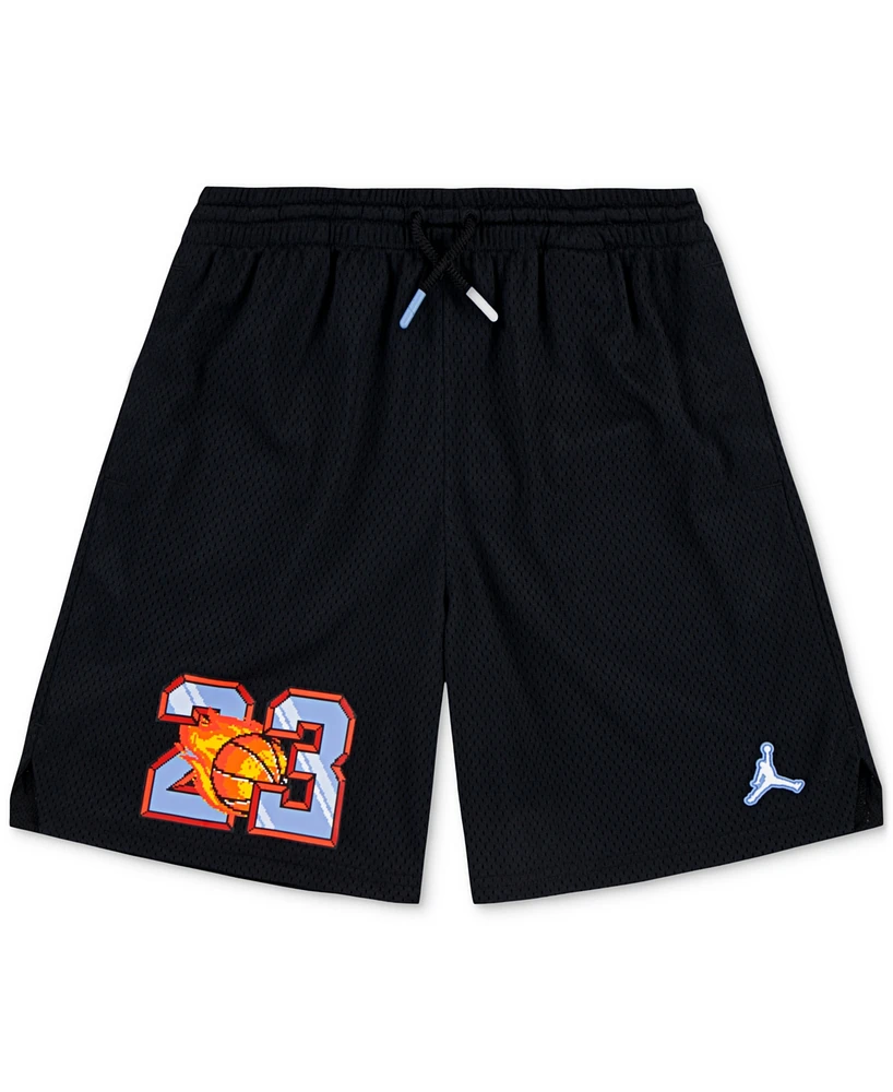 Jordan Big Boys Customized Air Flame Mesh Shorts