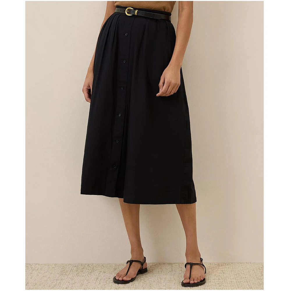 Pact Women's Organic Cotton Sunset Lightweight Button Skirt