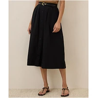 Pact Women's Organic Cotton Sunset Lightweight Button Skirt