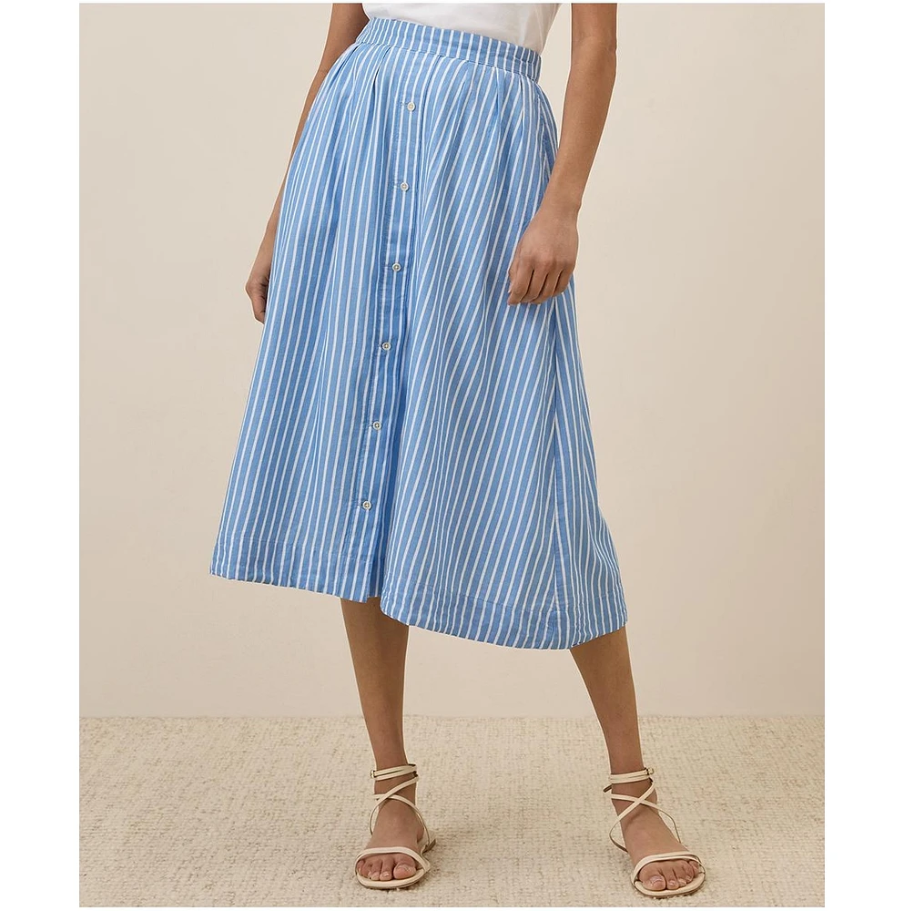 Pact Women's Organic Cotton Sunset Lightweight Button Skirt