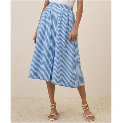 Pact Women's Organic Cotton Sunset Lightweight Button Skirt