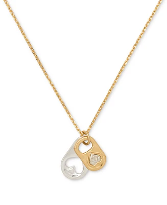 Kate Spade New York Two-Tone Double Pop Tab Pendant Necklace, 16" + 3" extender