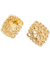 kate spade new york Gold-Tone Spade Flower Lace Stud Earrings
