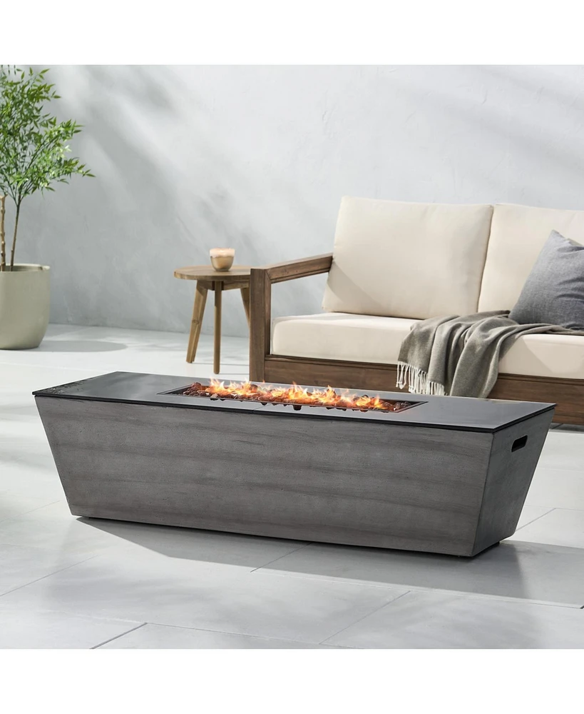 Modern Ceramic Fire Pit: 50,000 Btu Rectangle with Sleek Design