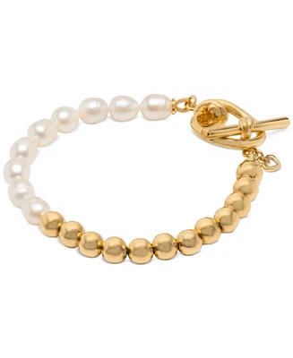 kate spade new york Gold-Tone Freshwater Pearl Beaded Flex Bracelet