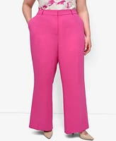 Dkny Plus Aero Crepe High Rise Wide Leg Pants