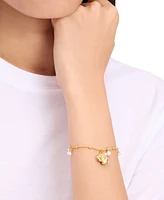 Kate Spade New York Gold-Tone Mixed Stone Shell Charm Bracelet