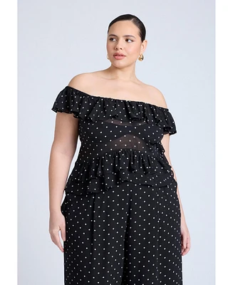 Eloquii Plus Layered Flounce Top