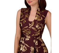 Adrianna Papell Women's Metallic Jacquard Fit & Flare Dress