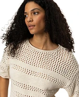 Sanctuary Women's Cotton Openwork Macrame Crewneck Tee