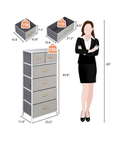 Steel and Fabric 6-Drawer Combo Dresser – Functional Storage