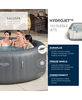 Bestway SaluSpa Santorini HydroJet Inflatable Hot Tub w/ 180 Soothing Jets, Gray