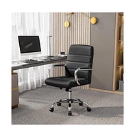 Yaheetech Mid-Back Office Chair Pu Leather Executive