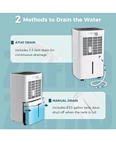 Zafro Dehumidifier for Bathroom & Basement & Bedroom & Room with Drain Hose, 1,500 Sq. Ft Dehumidifiers with Auto or Manual Drainage, 3 Working Modes/