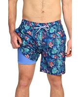 Tailorbyrd Men's Midnight Tropical Swim Shorts