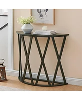 Kings Brand Furniture Vienna Console Table - Semicircular Side Coffee for Living Room, Bedroom
