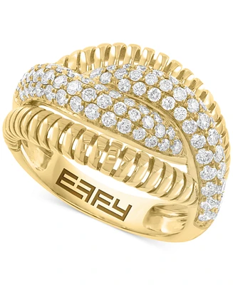 Effy Diamond Crossover Statement Ring (1-1/10 ct. t.w.) in 14k Gold