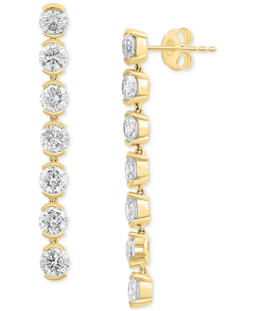 Effy Lab Grown Diamond Linear Drop Earrings (3-3/8 ct. t.w.) in 14k Gold