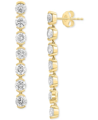 Effy Lab Grown Diamond Linear Drop Earrings (3-3/8 ct. t.w.) in 14k Gold