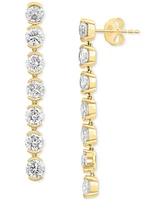 Effy Lab Grown Diamond Linear Drop Earrings (3-3/8 ct. t.w.) in 14k Gold