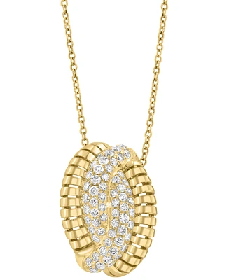 Effy Diamond Pave Abstract Crossover Pendant Necklace (5/8 ct. t.w.) in 14k Gold, 17" + 1" extender